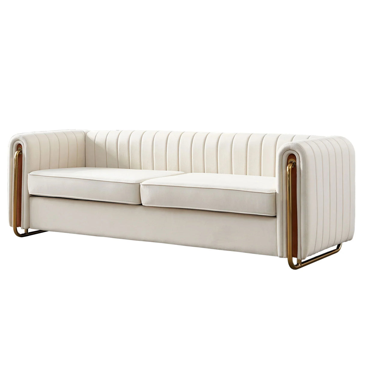 Contemporary Velvet Sofa Couch For Living Room - Furniture Home Direct