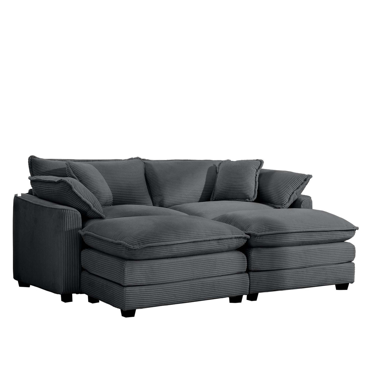 Modern Oversized Modular Cushion Sofa With Ottoman, Low Back, Deep Seating Sofa Set - Furniture Home Direct