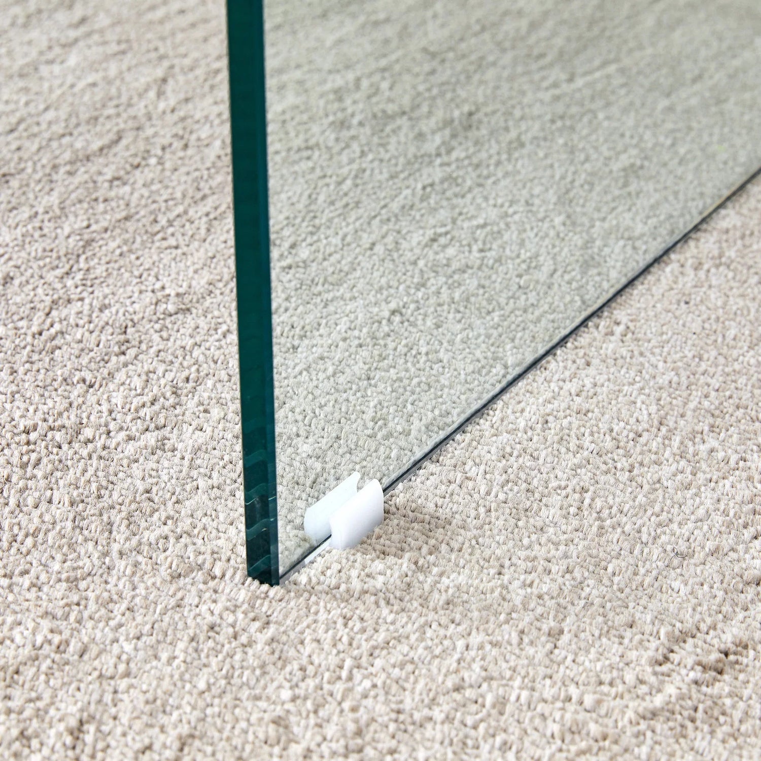 Faux Walnut Square Coffee Table with Tempered Glass Legs - Furniture Home Direct