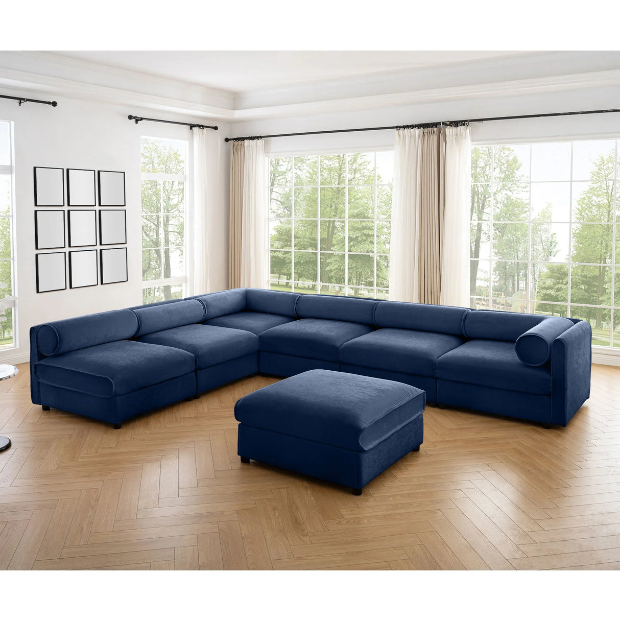 Modern Modular Sectional Sofa With Storag, Contemporary Cylindrical Design - Furniture Home Direct