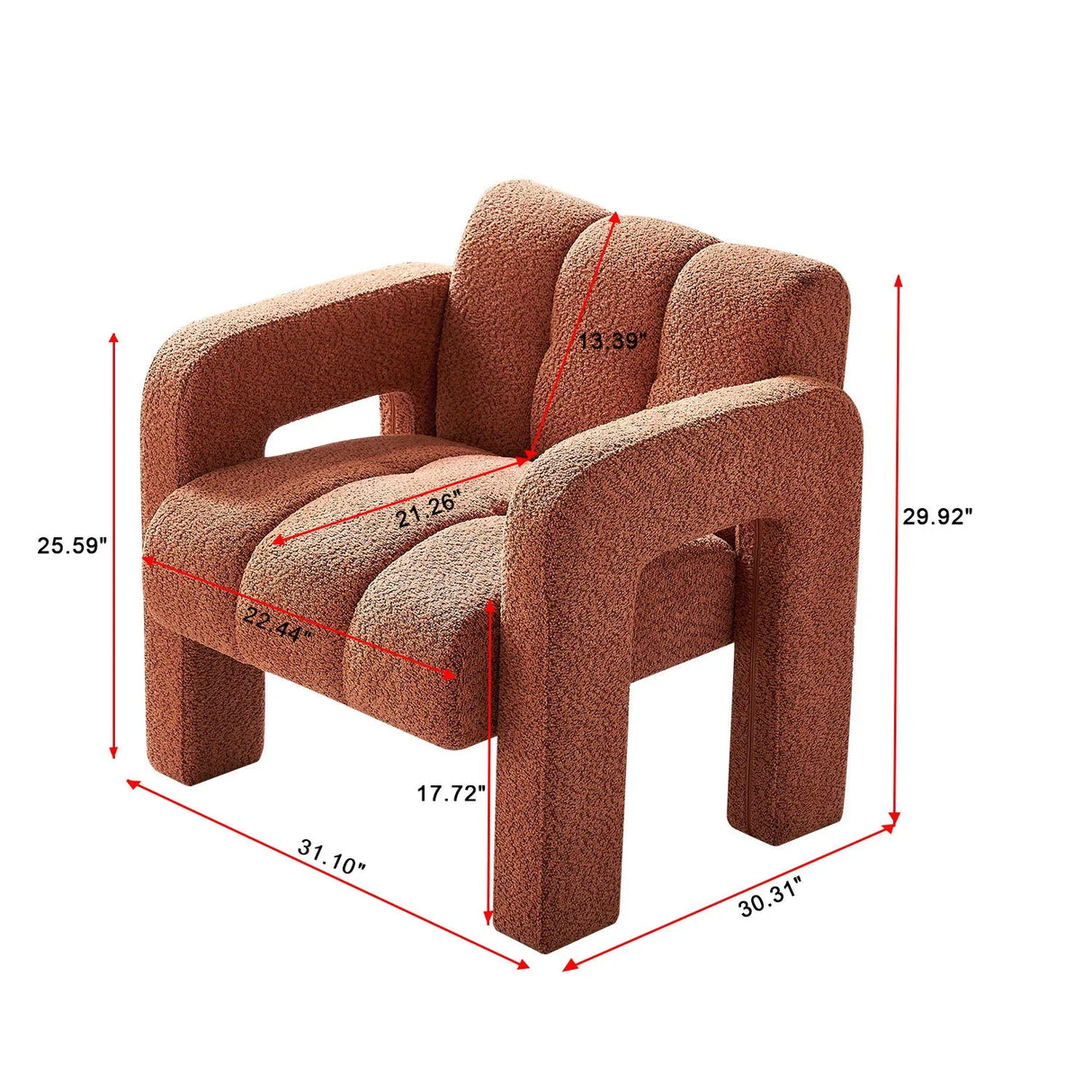 31.10" Boucle Upholstered Accent Chair - Furniture Home Direct