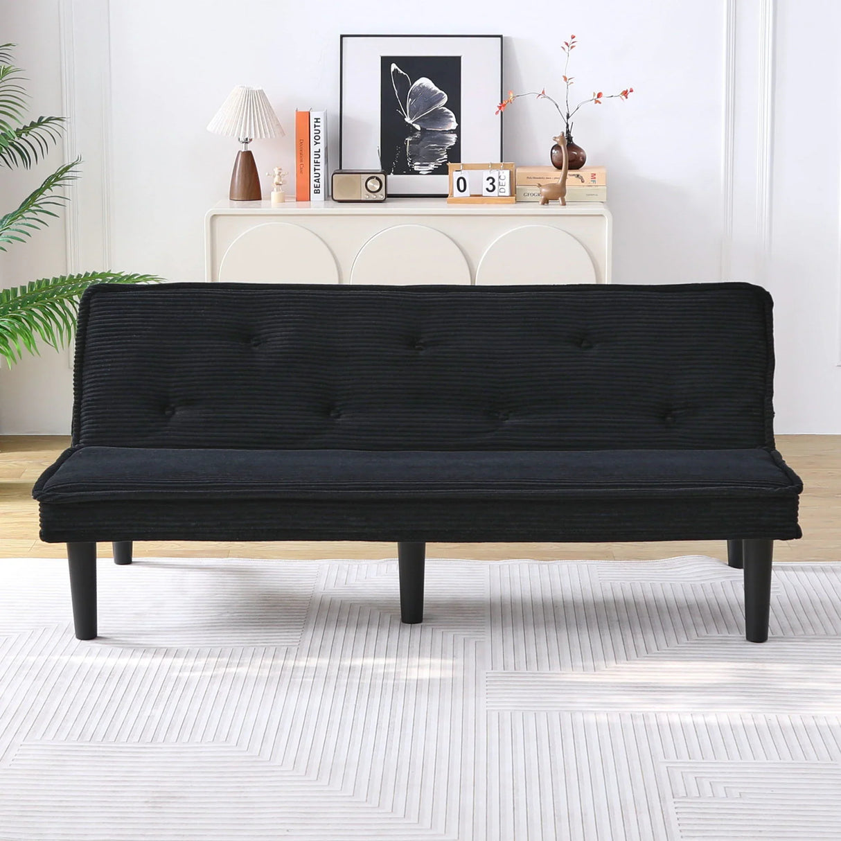 Versatile Corduroy Sofa Bed With Solid Wood Frame - Furniture Home Direct