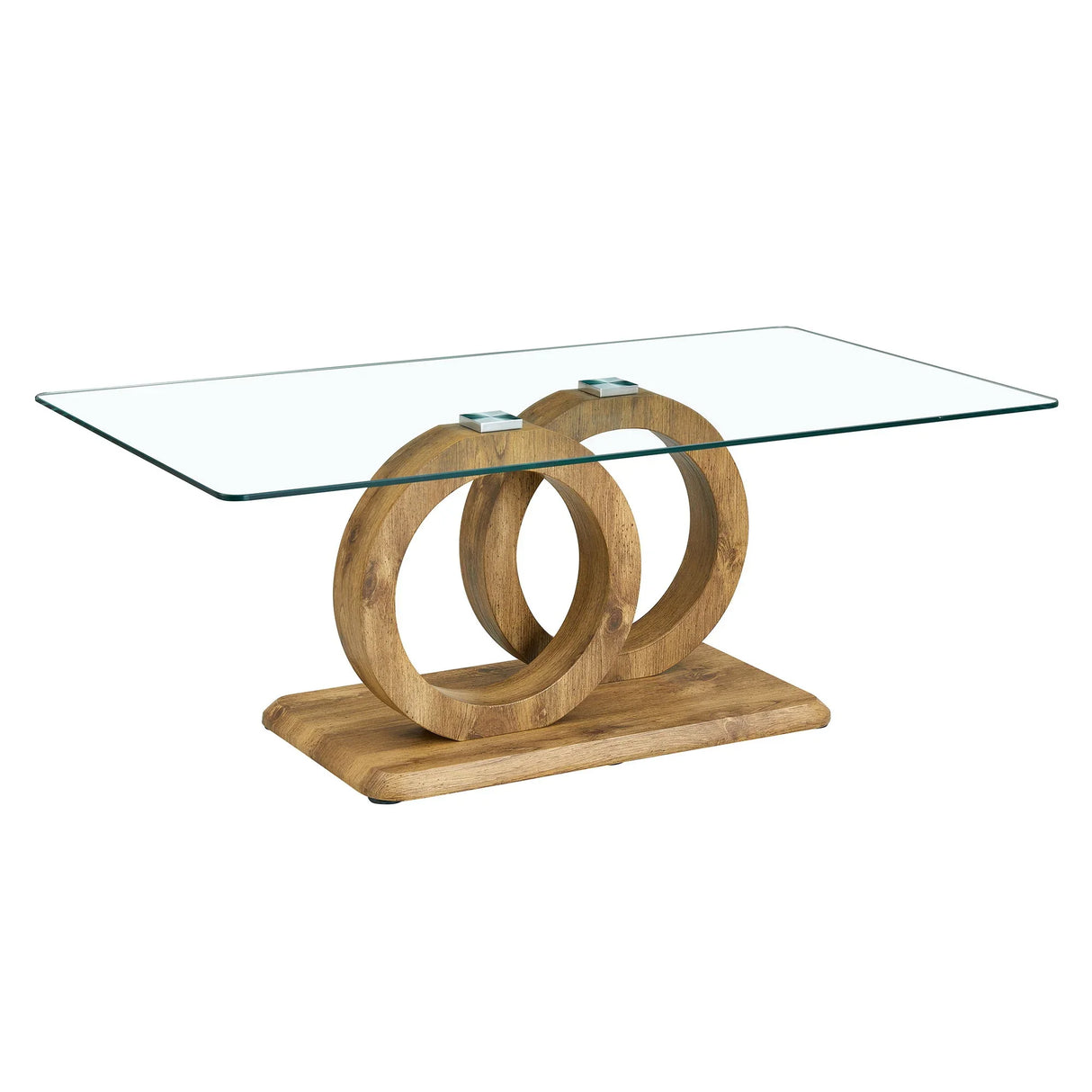 Contemporary Style Glass Top Coffee Table - Furniture Home Direct