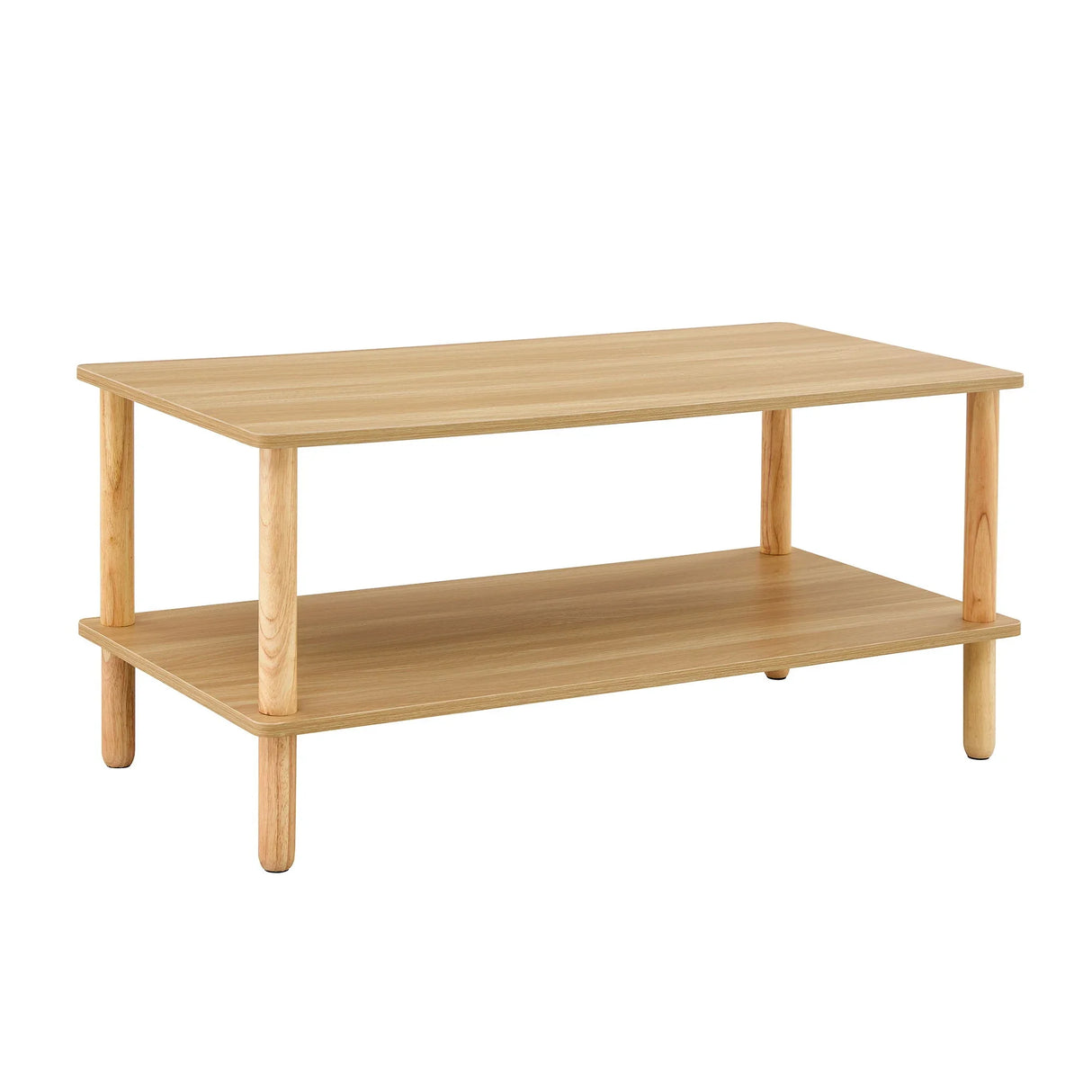 Modern 2 Tier Coffee Table With Open Storage Shelf For Living Room - Furniture Home Direct