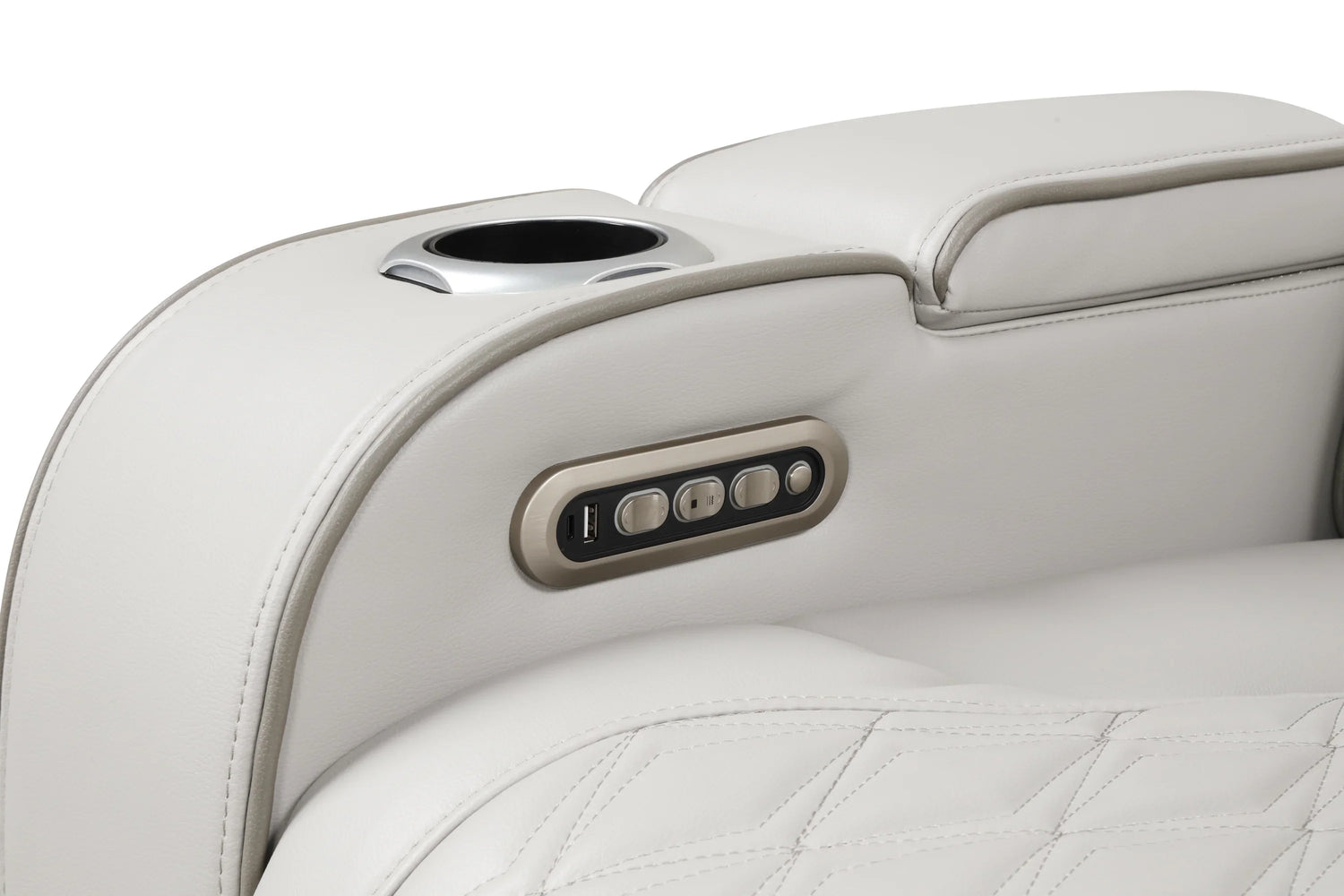 Fortuner Modern Power Reclining Sectional with Bluetooth and LED - Beige - Furniture Home Direct