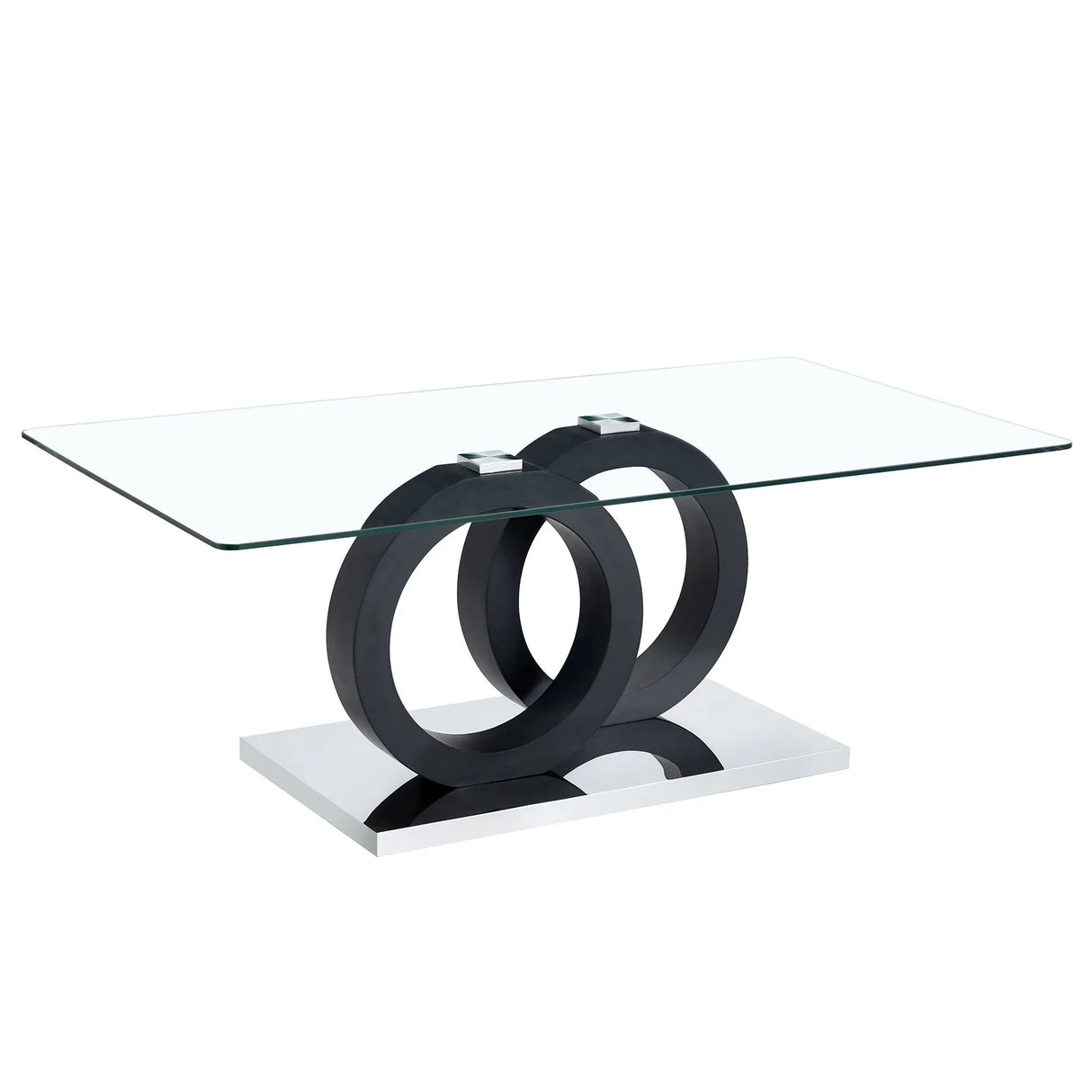 Contemporary Style Glass Top Coffee Table - Furniture Home Direct