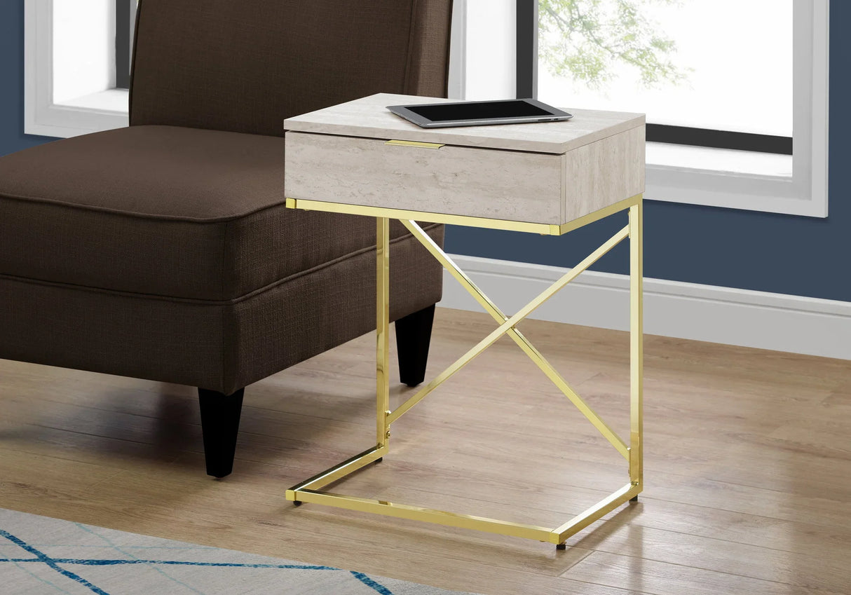 Accent Side Table, Storage Drawer, Spacious Tabletop, Contemporary & Modern - Furniture Home Direct