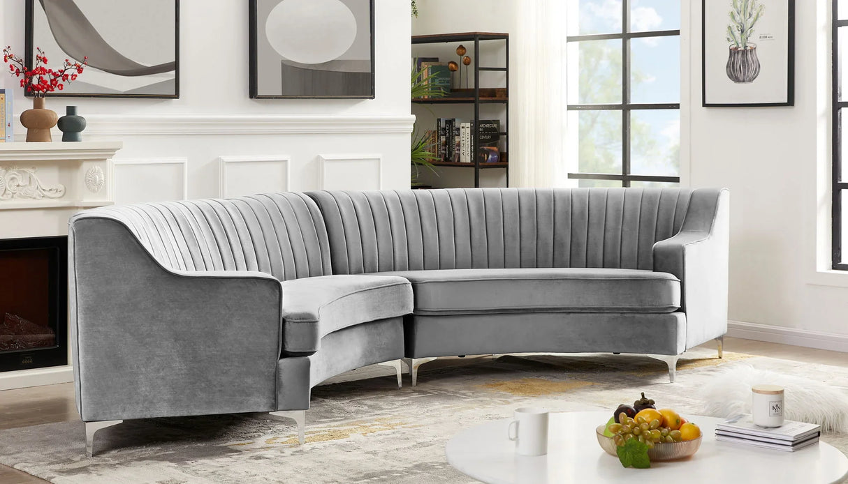 Velvet Curved Sofa - Furniture Home Direct