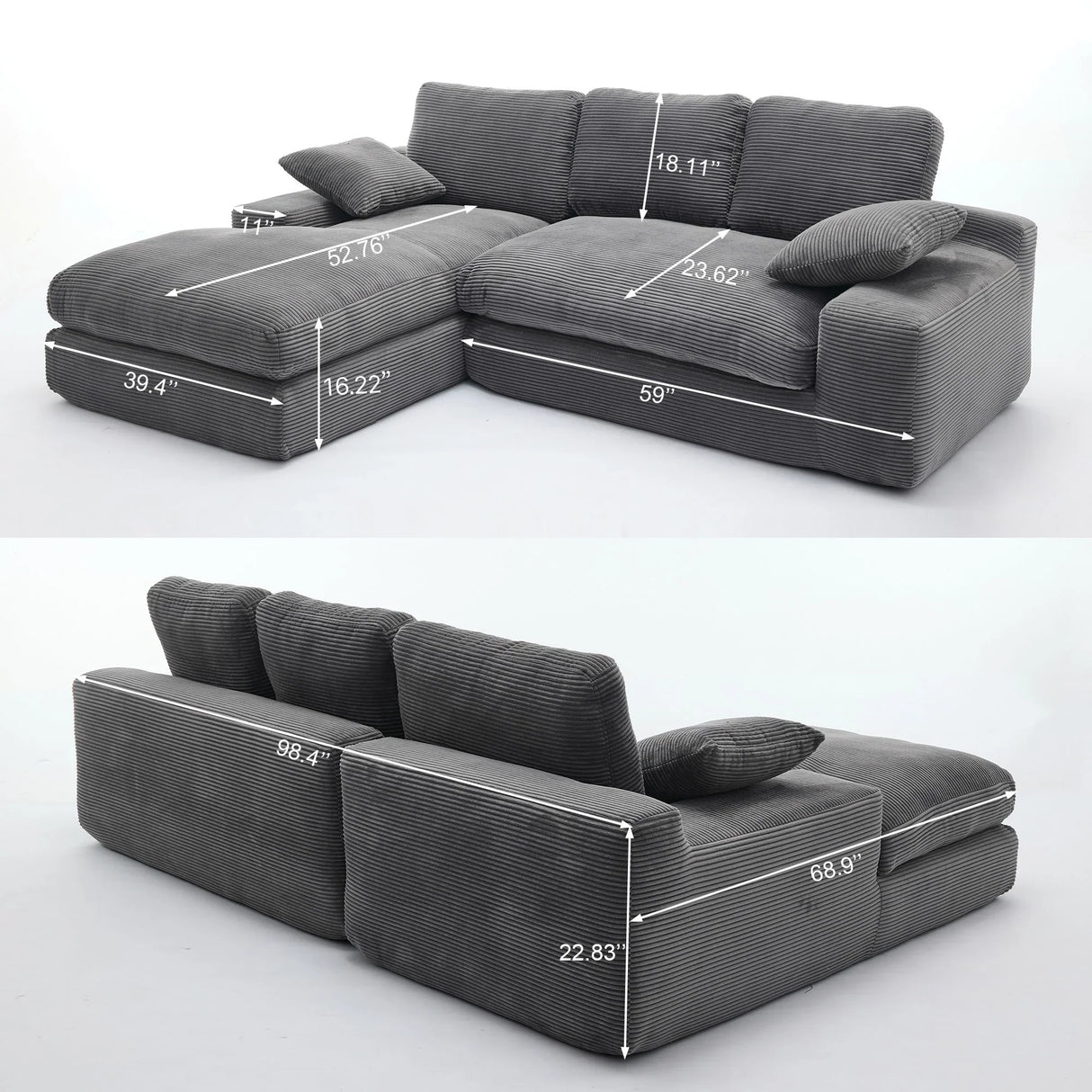 Modern Minimalist Modular Sectional Sofa Set, Upholstered Sleeper Couch - Furniture Home Direct
