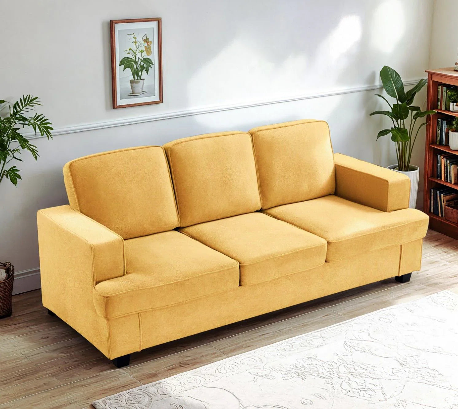 Modern Sofa, Comfortable 3 Seater Couch With Deep Seating, Loose Back Cushions, Wide Arms - Furniture Home Direct
