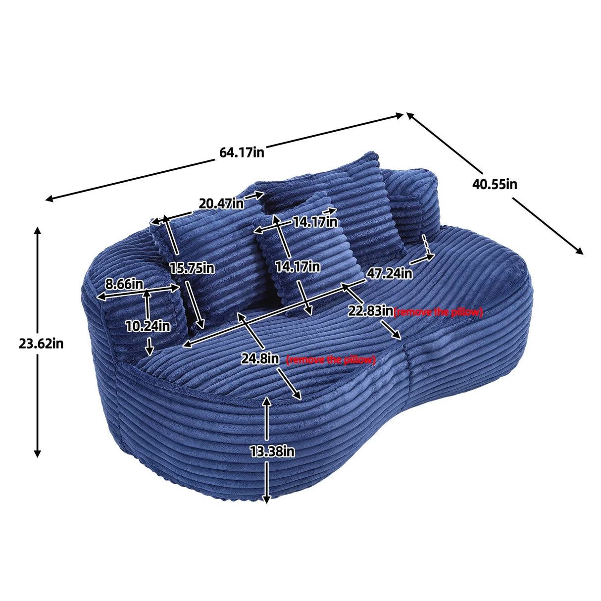 Bean Bag, Lazy Sofa Comfort Lounger High Back Chair - Furniture Home Direct