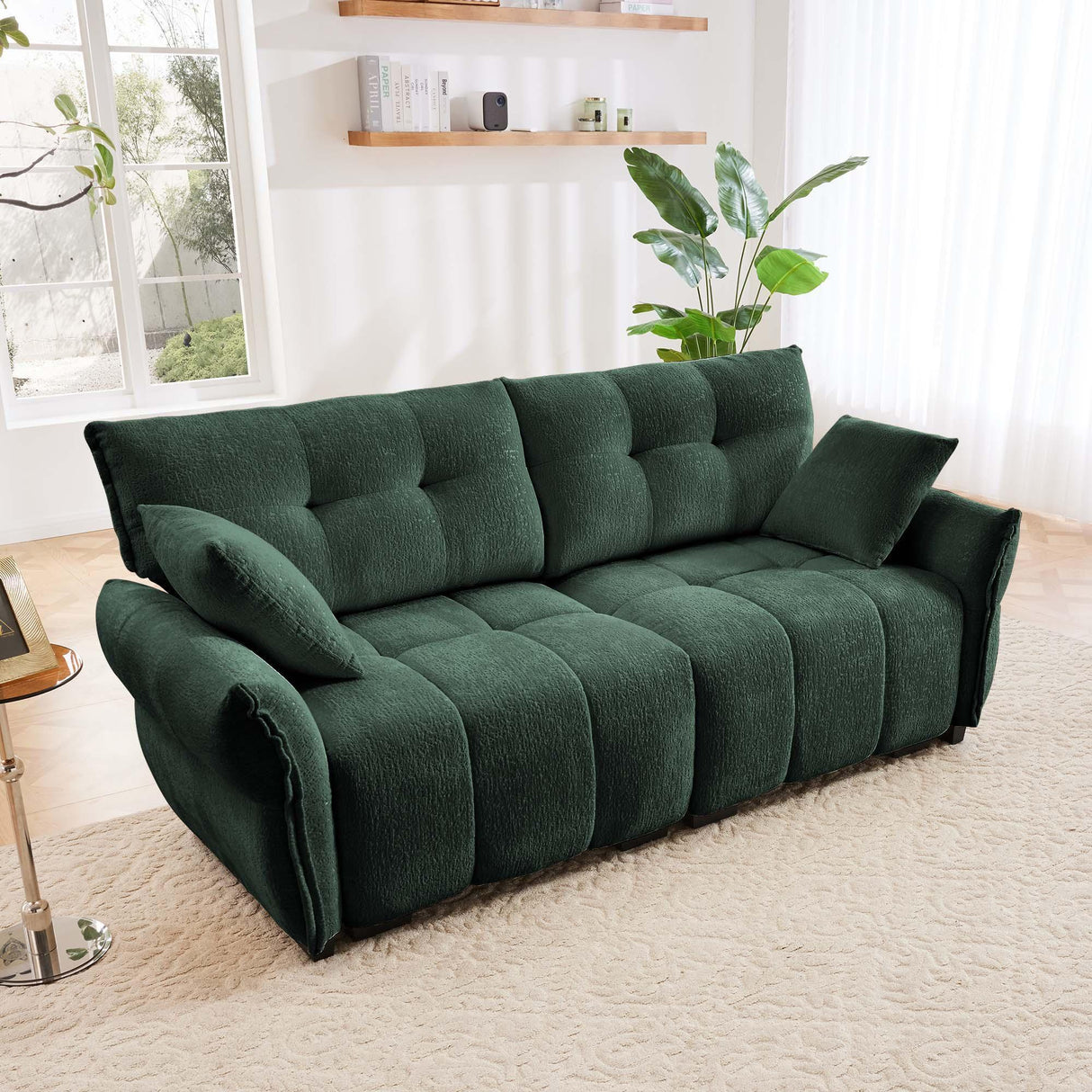 Modern Sofa & Pillows, Textured Cover, High Rebound Cushions - Furniture Home Direct