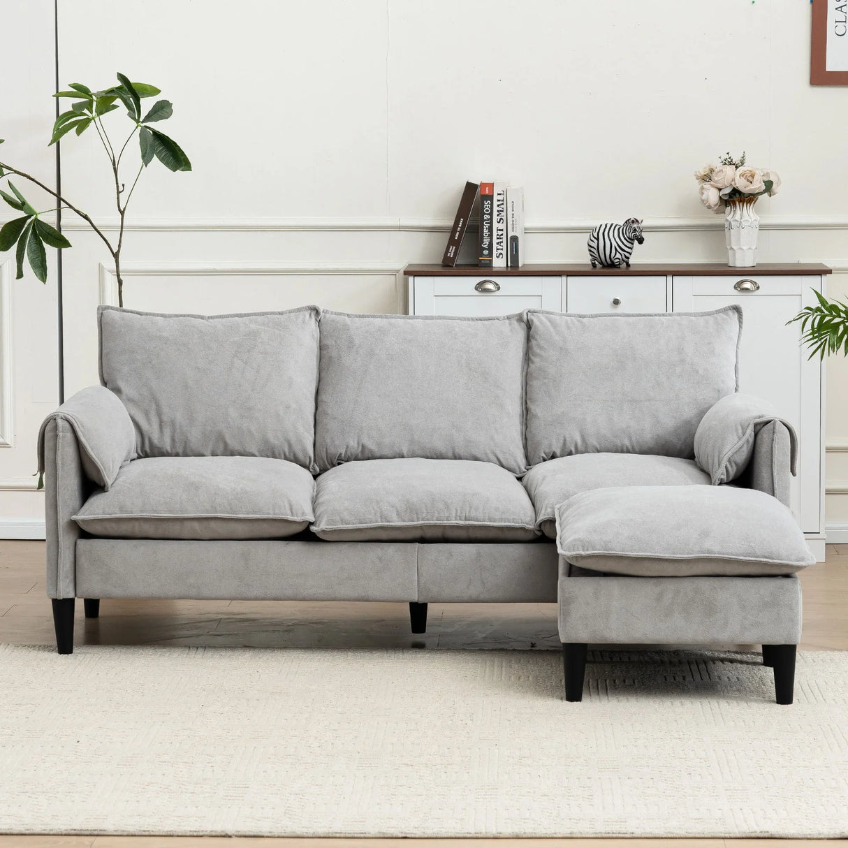Convertible Combination Sofa With Footstools With Storage - Furniture Home Direct