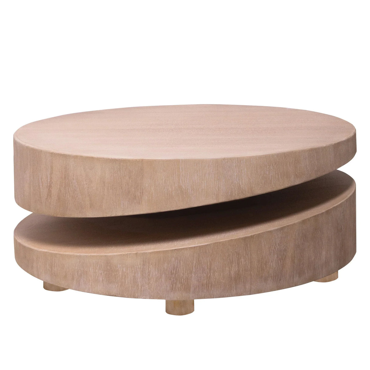 Modern Round Wood Coffee Table, Accent Table For Living Room - Antique Natural / Natural / Rustic - Furniture Home Direct