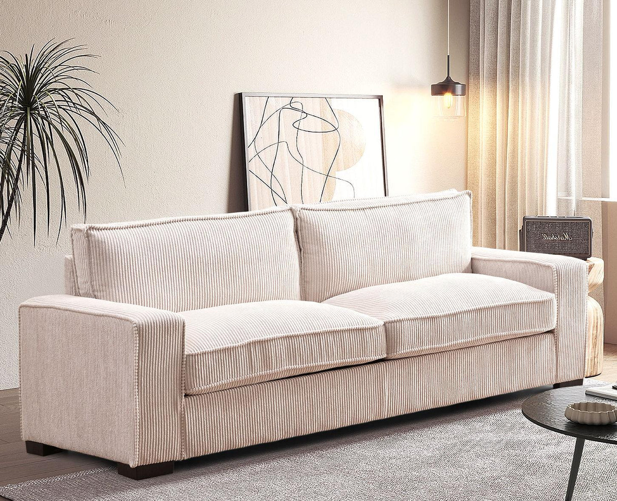Luxe - Corduroy Sofa With Sleek Design, Spacious And Comfortable 3 Seater Couch - Furniture Home Direct