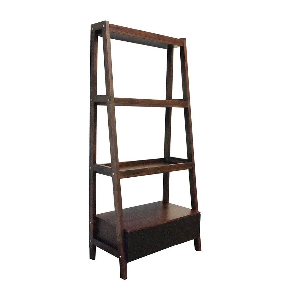 Ladder Style Bookcase - Natural Wood / Brown - Furniture Home Direct