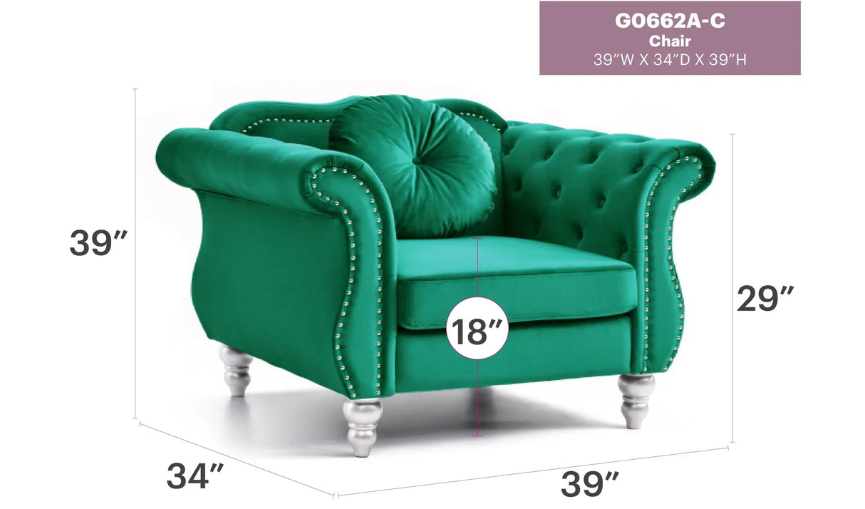 Chic Transitional Flared Arm Chair - Furniture Home Direct