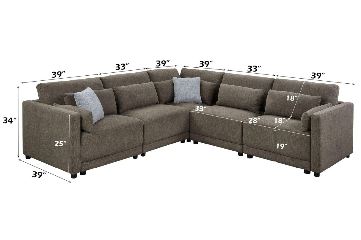 Rylie - Modular Sectional Sofa With Toss Pillows - Furniture Home Direct