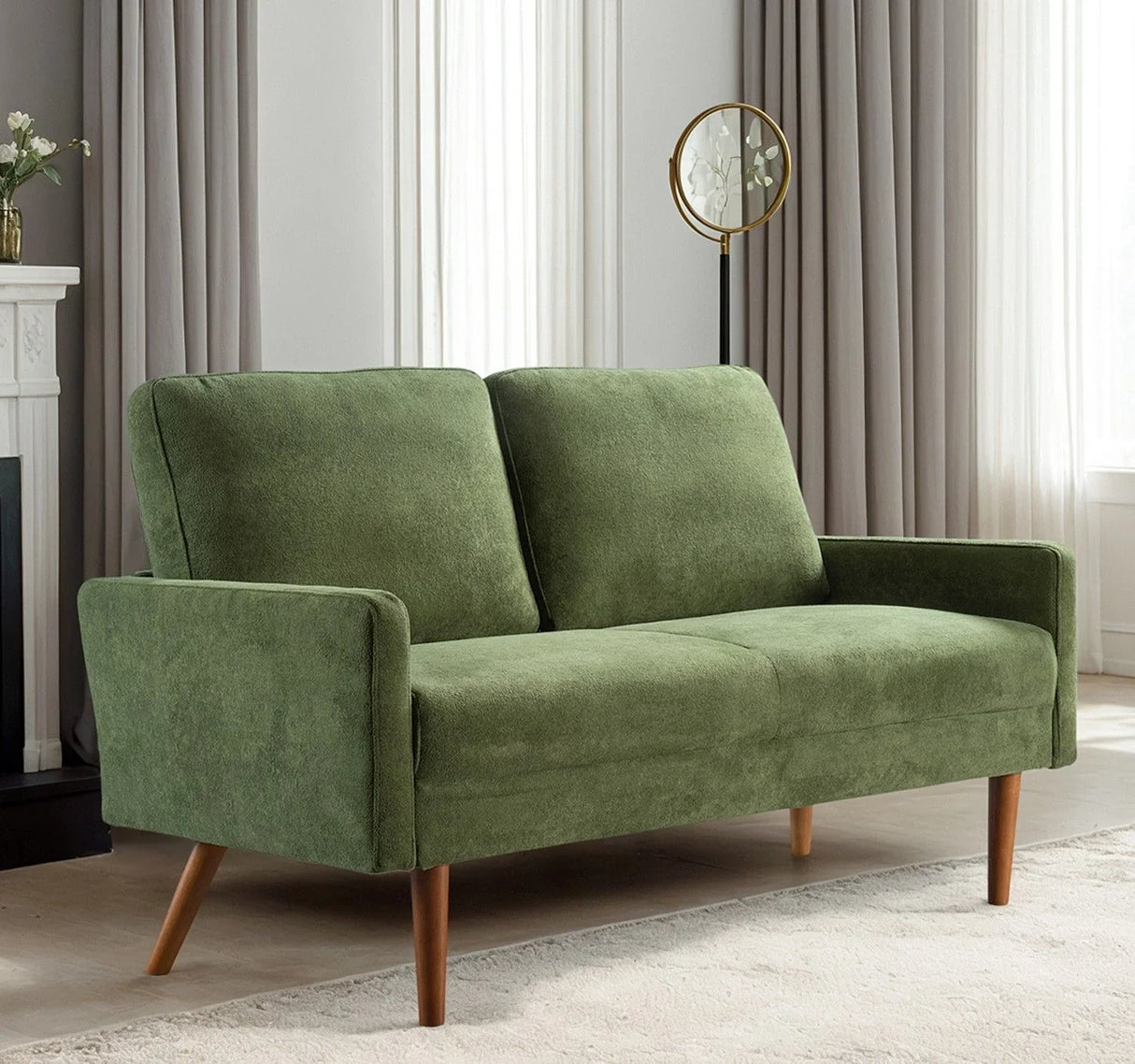 Loveseat Sofa, European Style With Sleek Design, Modern & Vintage Flair, Upholstered 2 Seater Couch - Furniture Home Direct