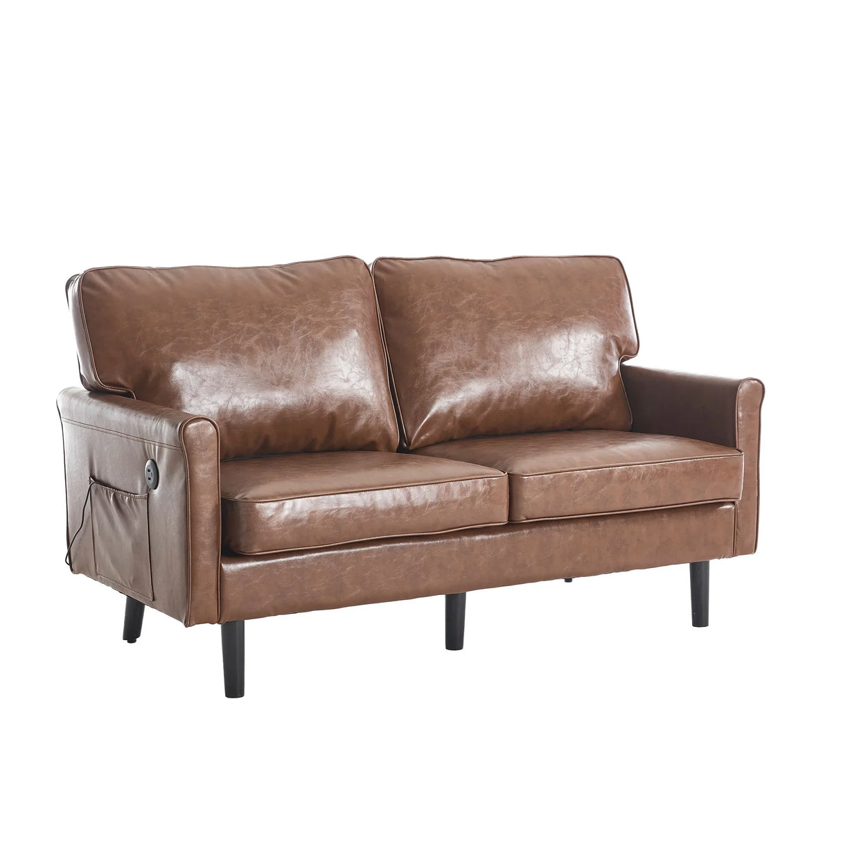 Mid Century Modern Loveseat Sofa With USB Ports, Removable Pillow Cover - Furniture Home Direct