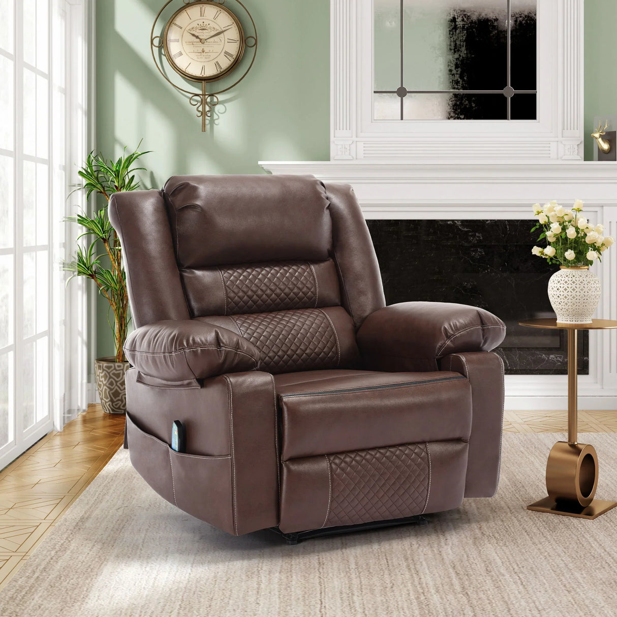 Breathable Leather Massage Recliner Manual Chair - Furniture Home Direct