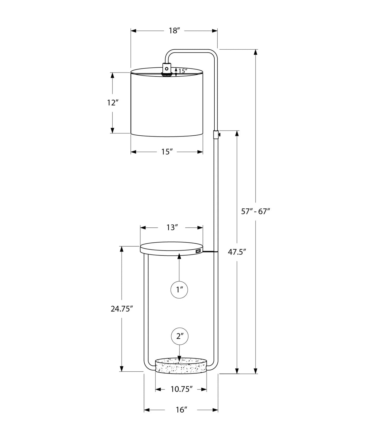 Floor Lamp Usb Port Included Lighting - Furniture Home Direct
