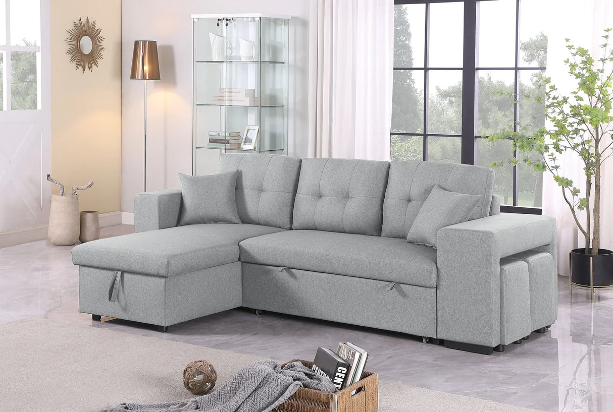 Daniel - Upholstered Reversible Sectional With Pull Out Loveseat - Furniture Home Direct