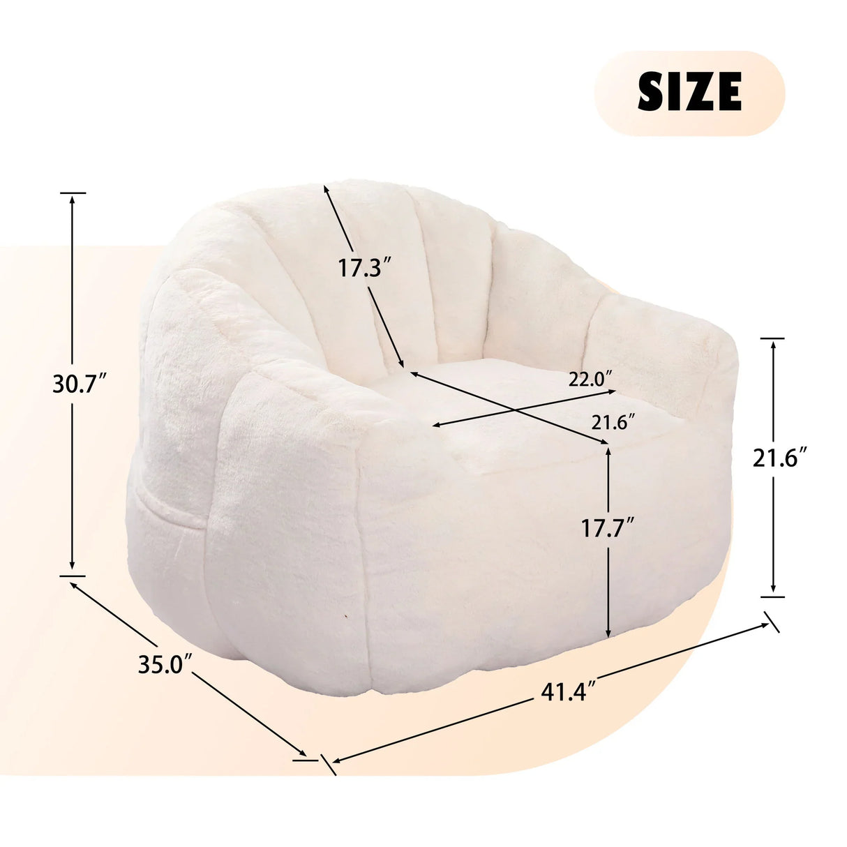 Beanbag Chair, Beanbag Sofa Chair With Armrests Stuffed High Density Foam - Furniture Home Direct