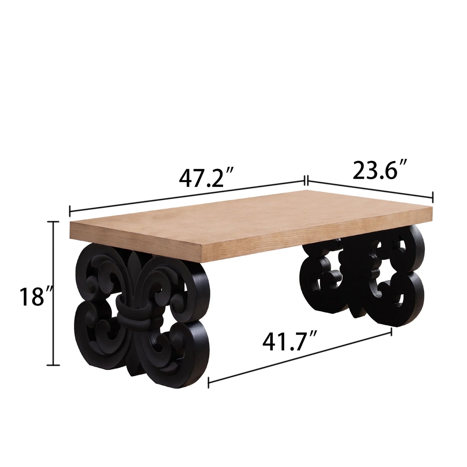 Ornate Scroll Base Coffee Table - Furniture Home Direct