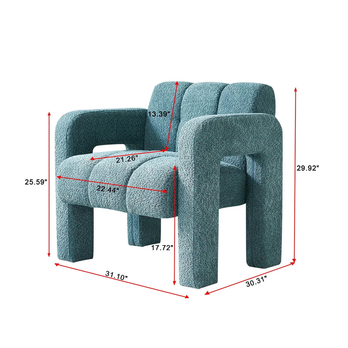 31.10" Boucle Upholstered Accent Chair - Furniture Home Direct
