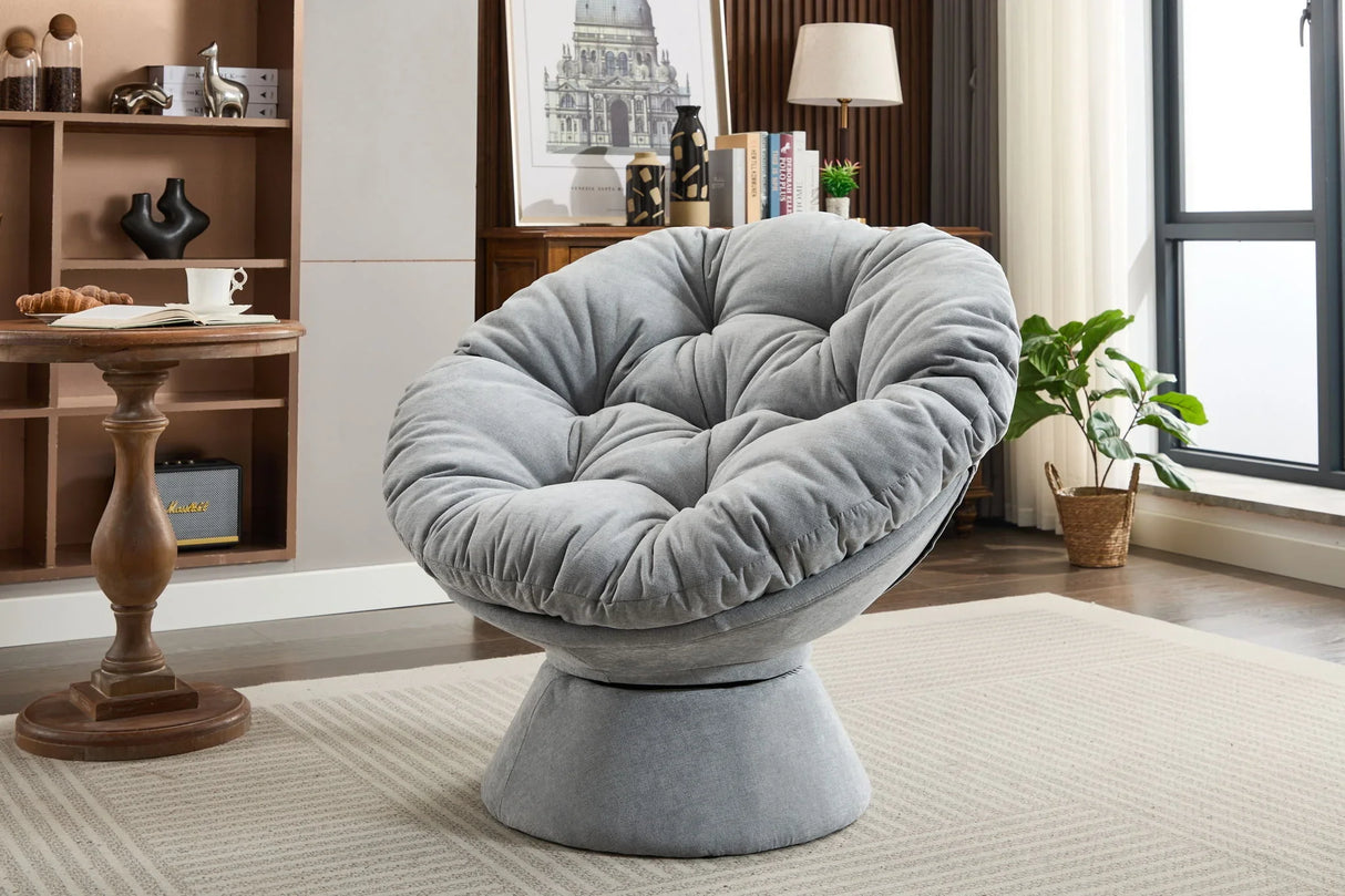 Oversized Swivel Accent Chair, 360 Swivel Barrel Chair, Papasan Chair For Living Room Bedroom - Furniture Home Direct