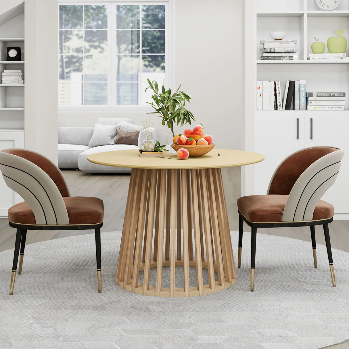 Modern Round Coffee Table With Grille Moldin - Furniture Home Direct