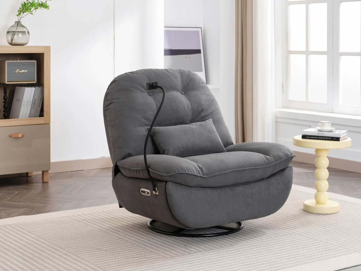Power Recliner Swivel Glider USB Charger With Bluetooth Music Player, Sleep, Working, Game And Leisure - Furniture Home Direct