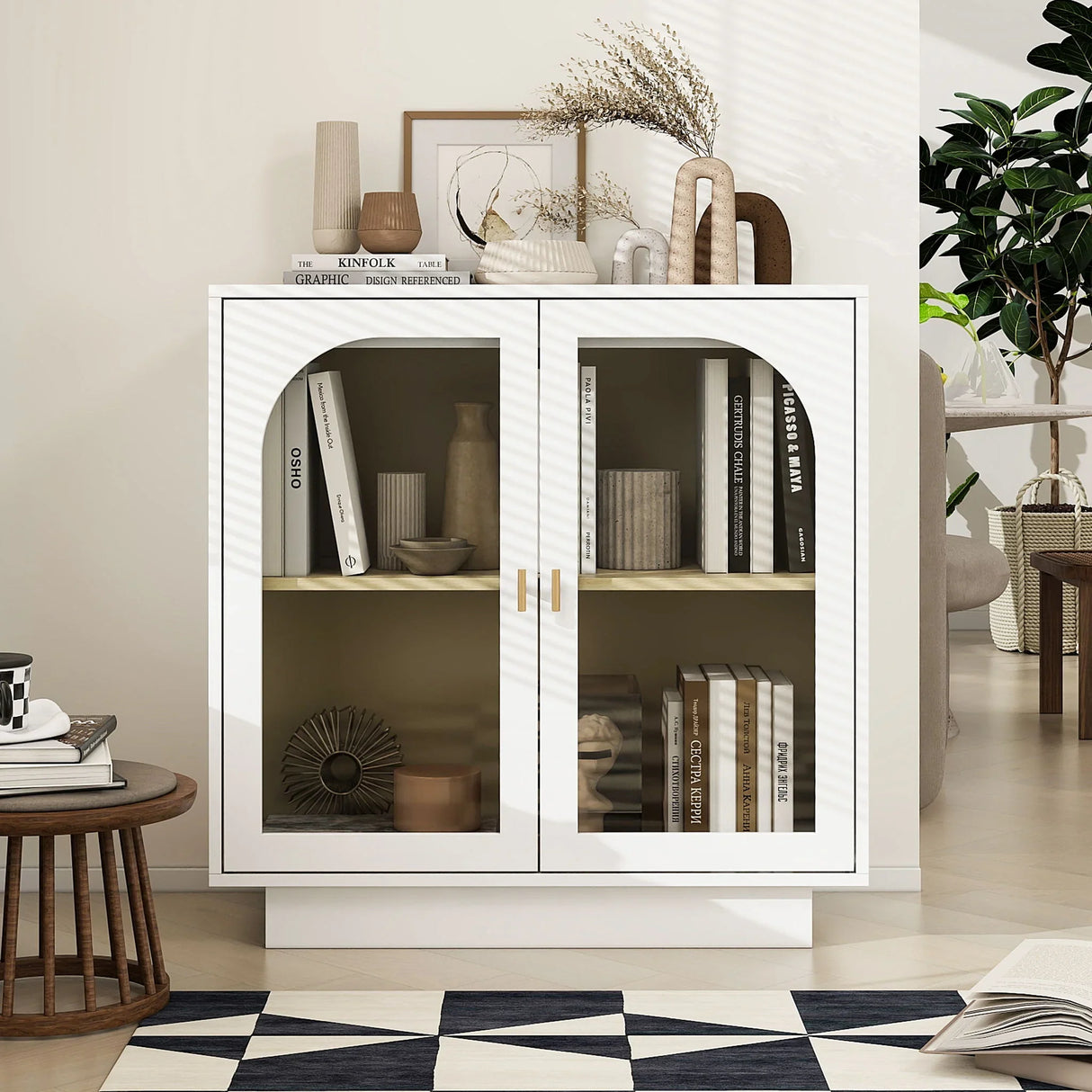 Storage Cabinet With Acrylic Door For Living Room - Furniture Home Direct