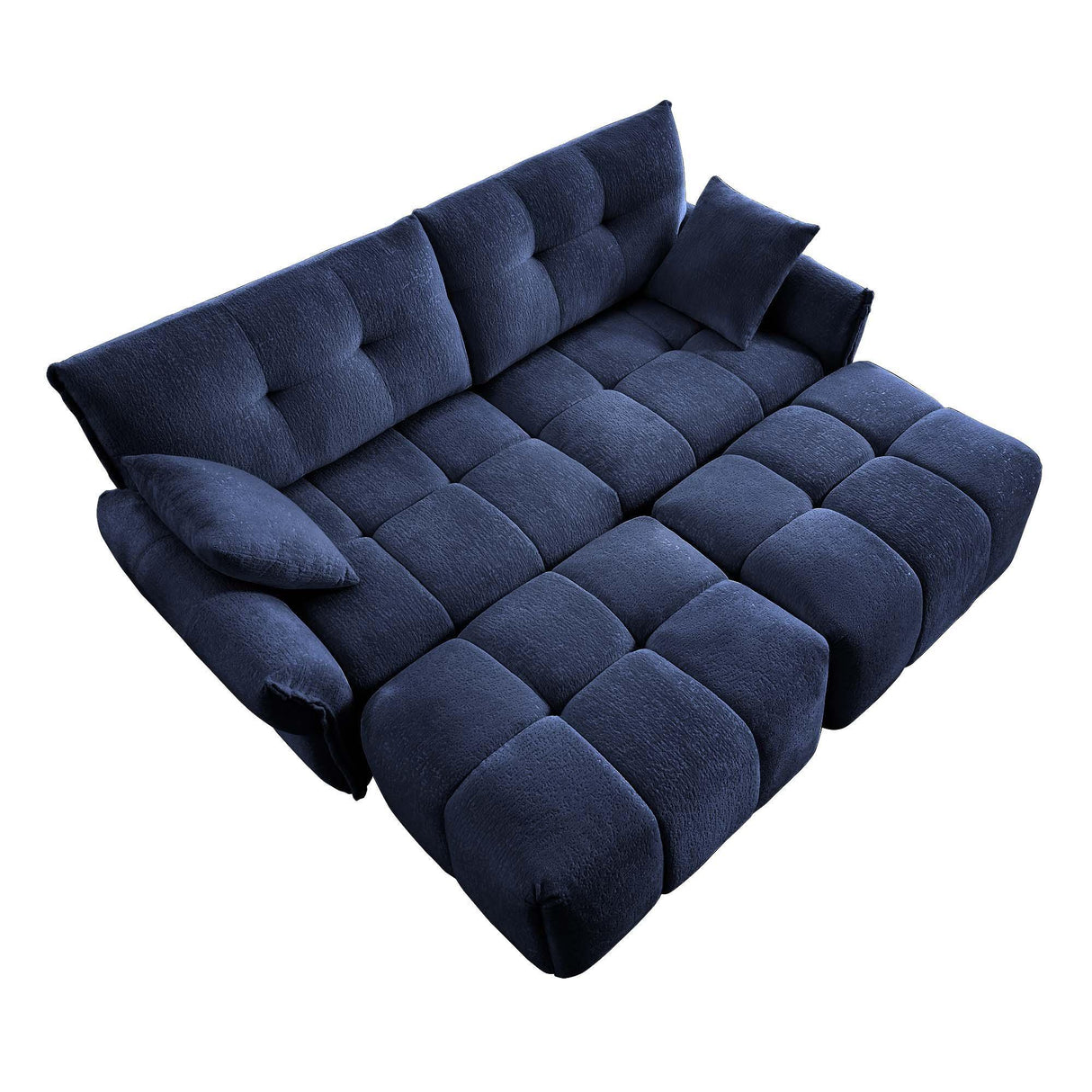 Sofa Set With Ottoman And Pillows, Textured, High Resilience Cushions - Furniture Home Direct