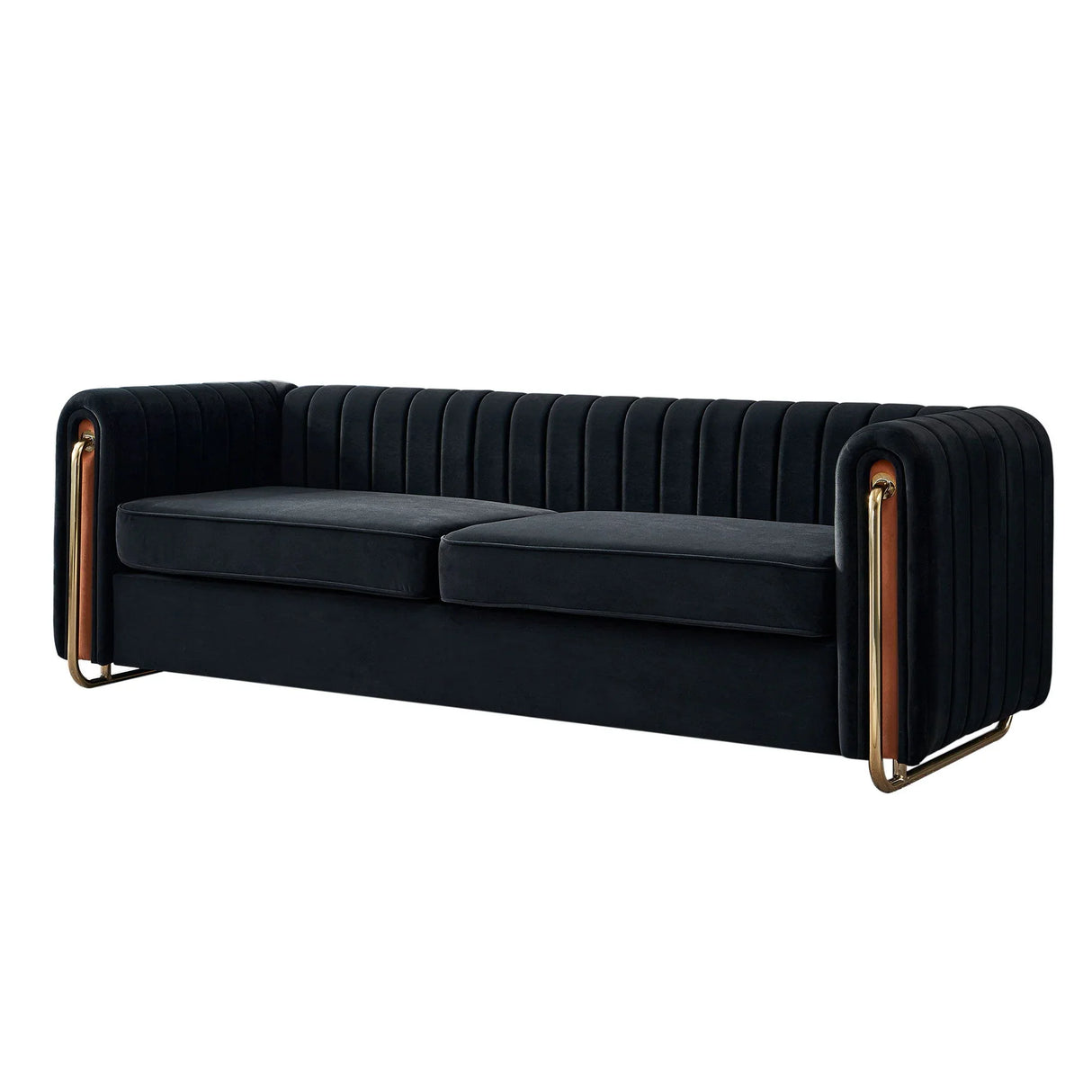 Contemporary Velvet Sofa Couch For Living Room - Furniture Home Direct