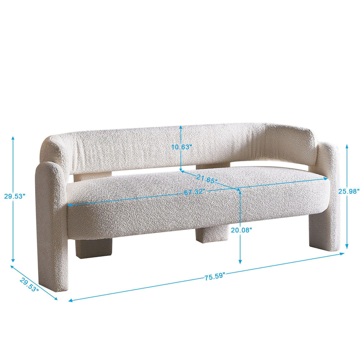 Boucle Upholstery Modern Sofa For Living Room - Furniture Home Direct