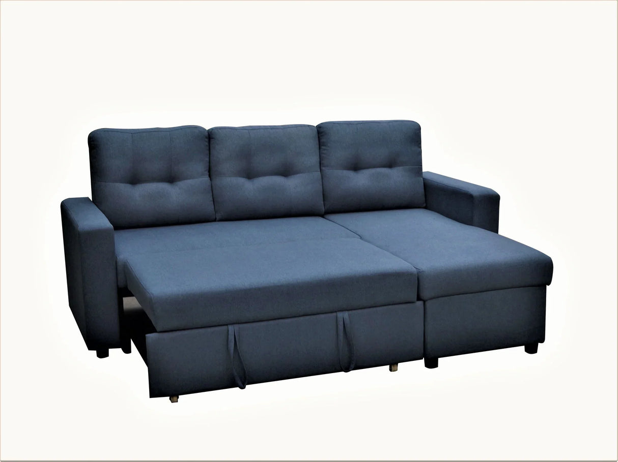 Convertible L Shaped Sectional Sleeper Sofa Bed, Saving Pull Out Couch - Furniture Home Direct