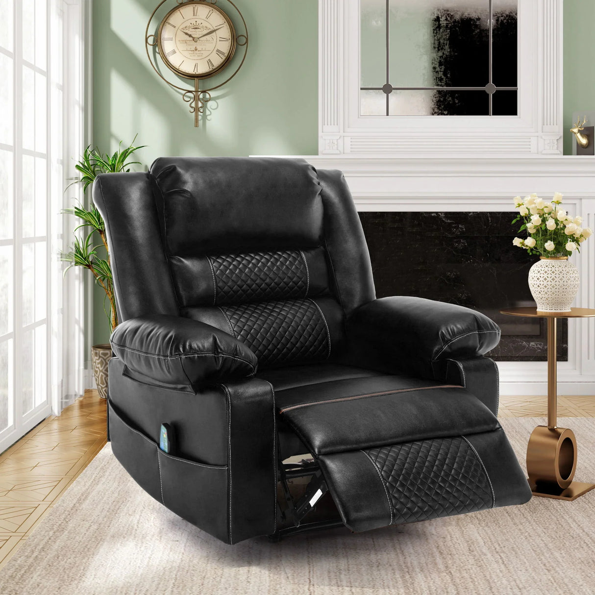 Breathable Leather Massage Recliner Manual Chair - Furniture Home Direct