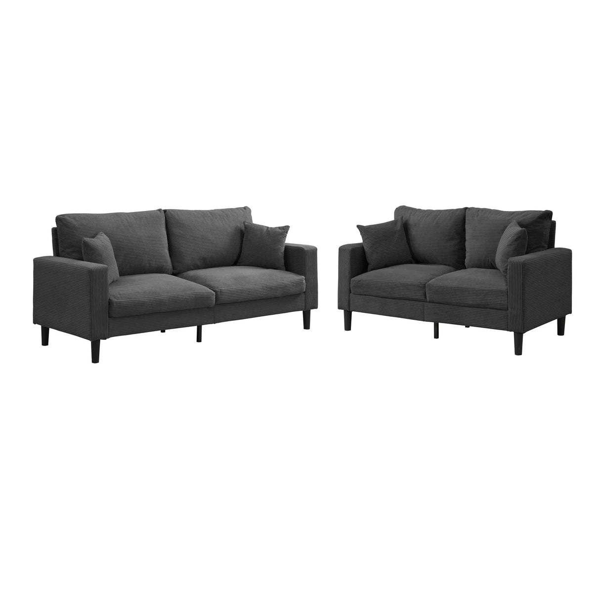 Modern Upholstered 2 Piece Sofa Set With 3 Seater And 2 Seater - Furniture Home Direct