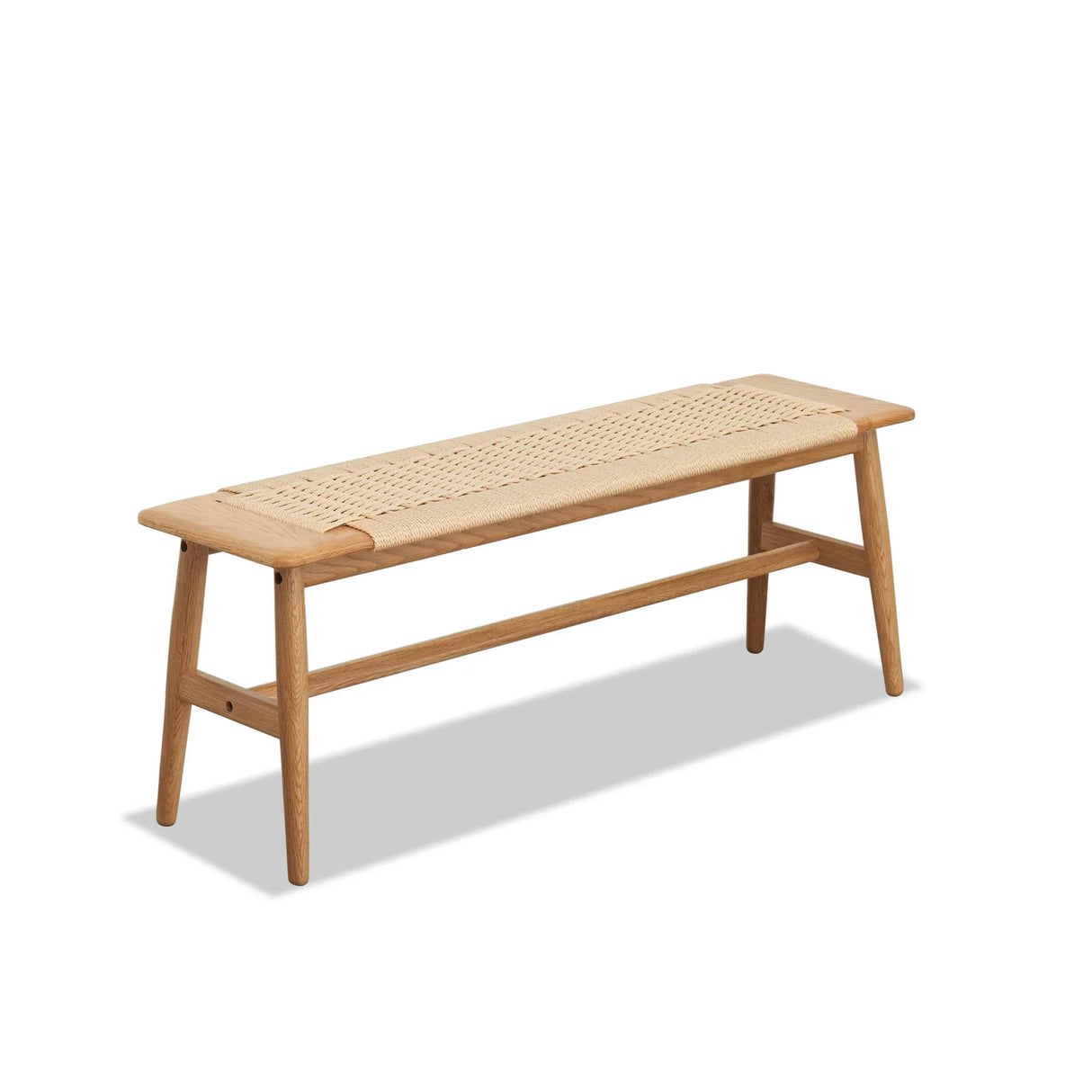 Woven Design Bench - Natural Oak - Furniture Home Direct