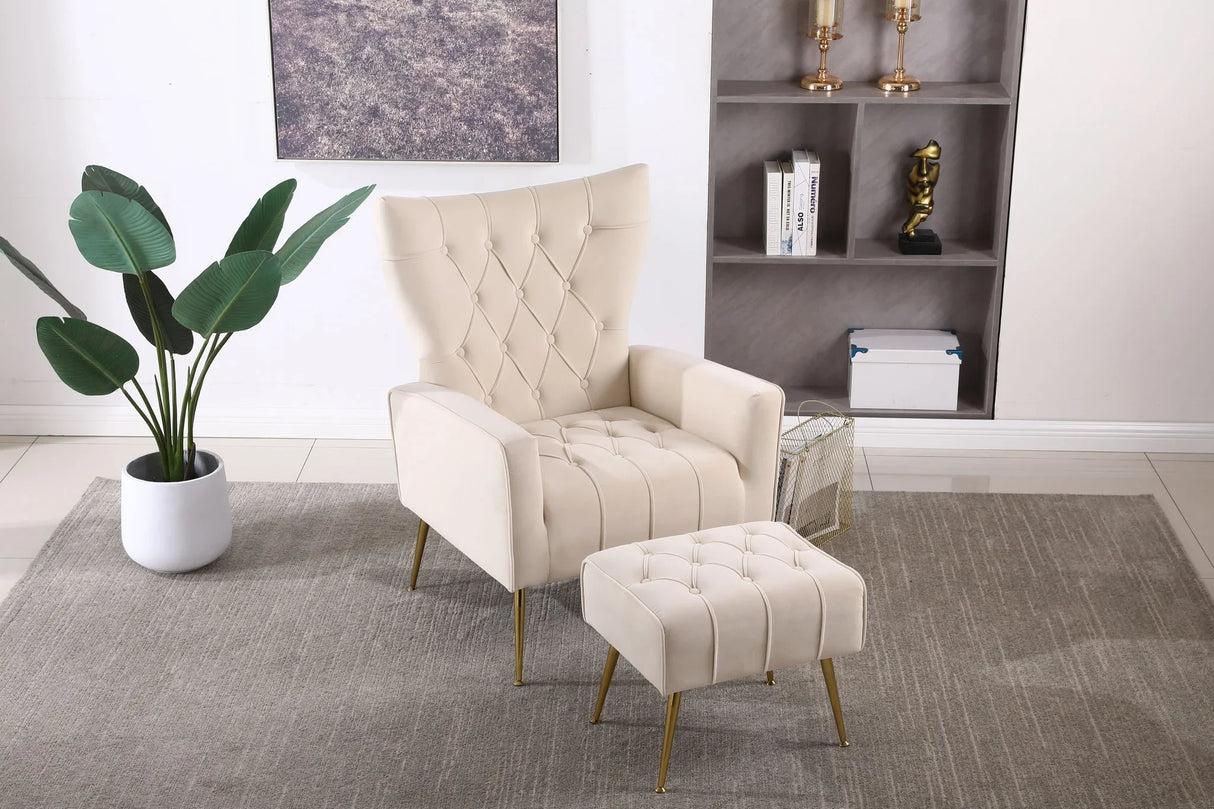 Accent Chair With Ottoman, Comfy Armchair For Living Room - Furniture Home Direct
