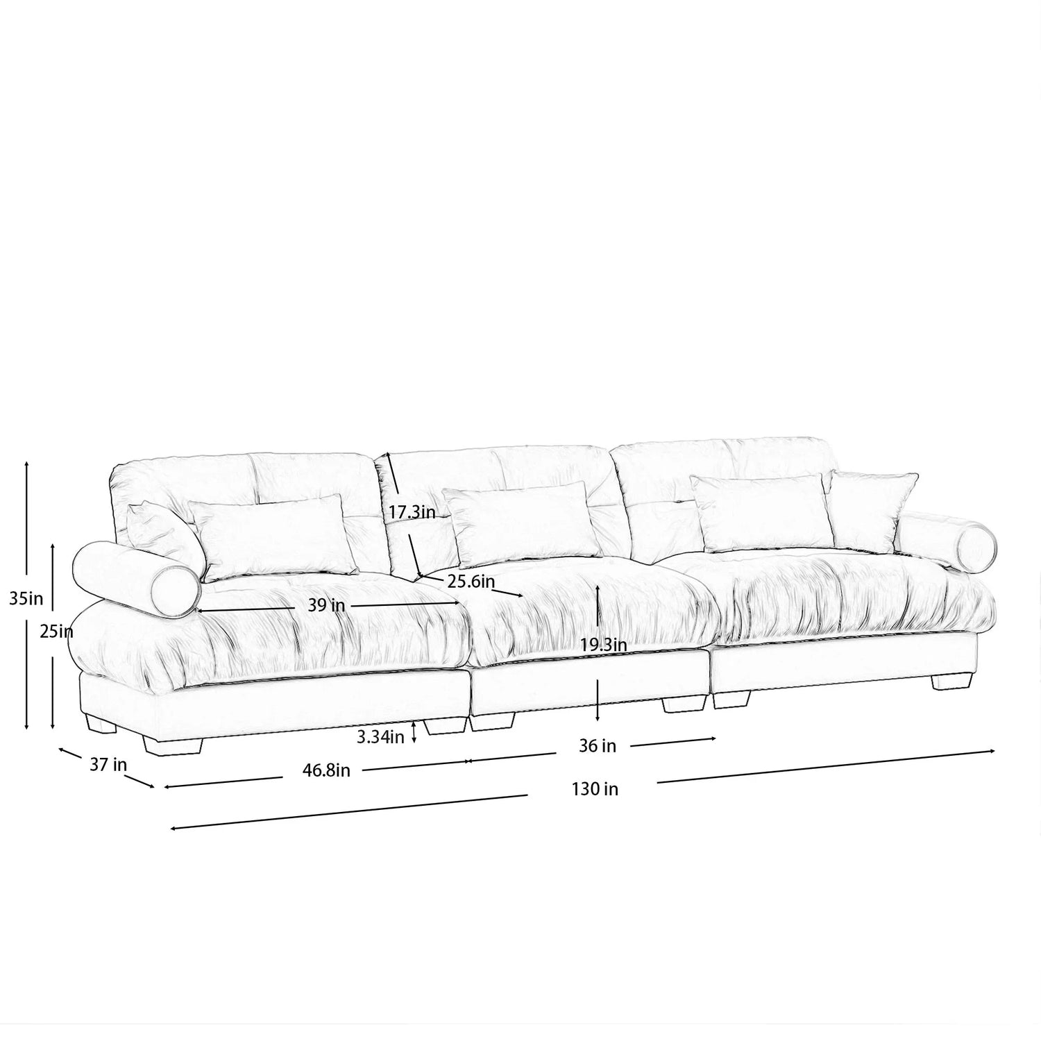 Modern Velvet Sofa With Bolstered Armrests And Pillows - Furniture Home Direct