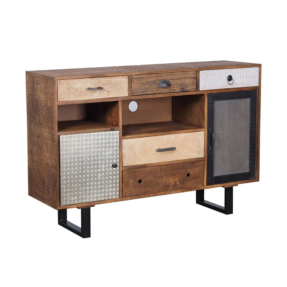 Rustic 2 Drawer Kitchen Island - Multi - Furniture Home Direct