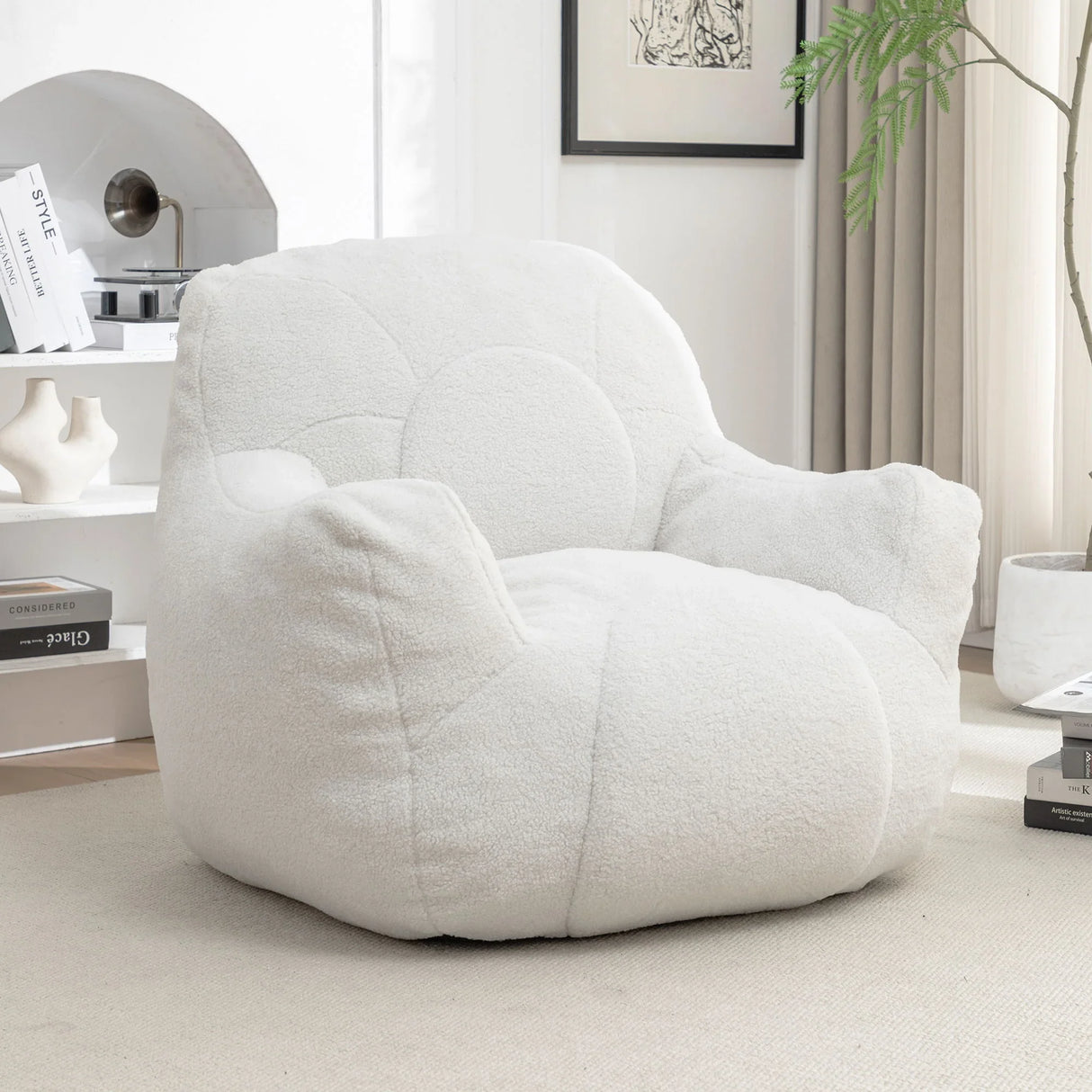 Comfy Bean Bag Chair With Filler, Fluffy And Cozy Seating - Furniture Home Direct