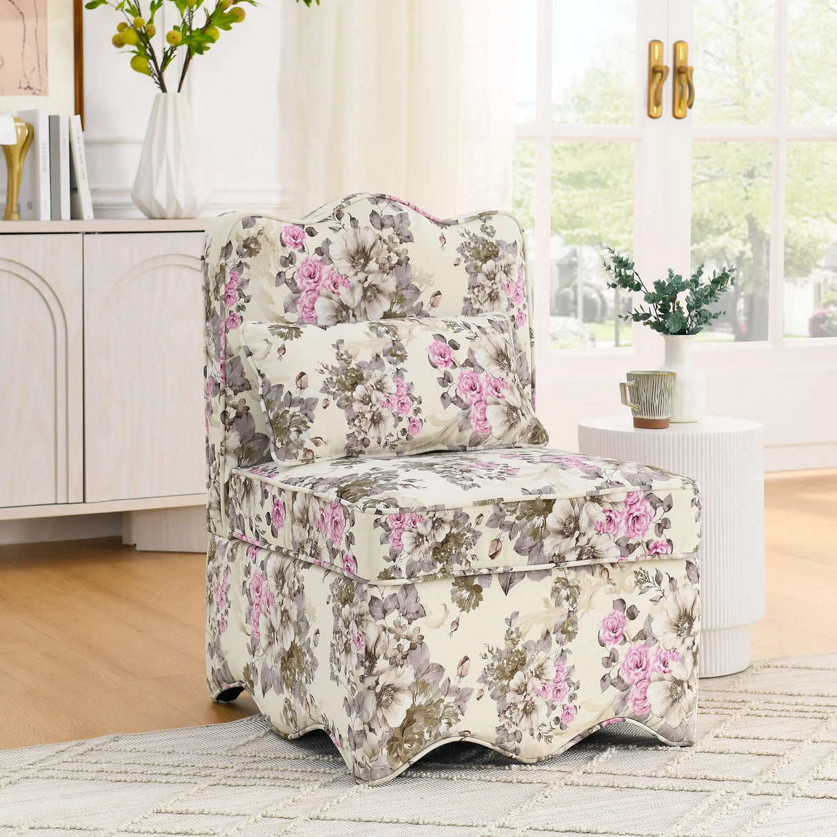 Stylish Flannel Dining Chair With Soft Cushion And Backrest - Furniture Home Direct