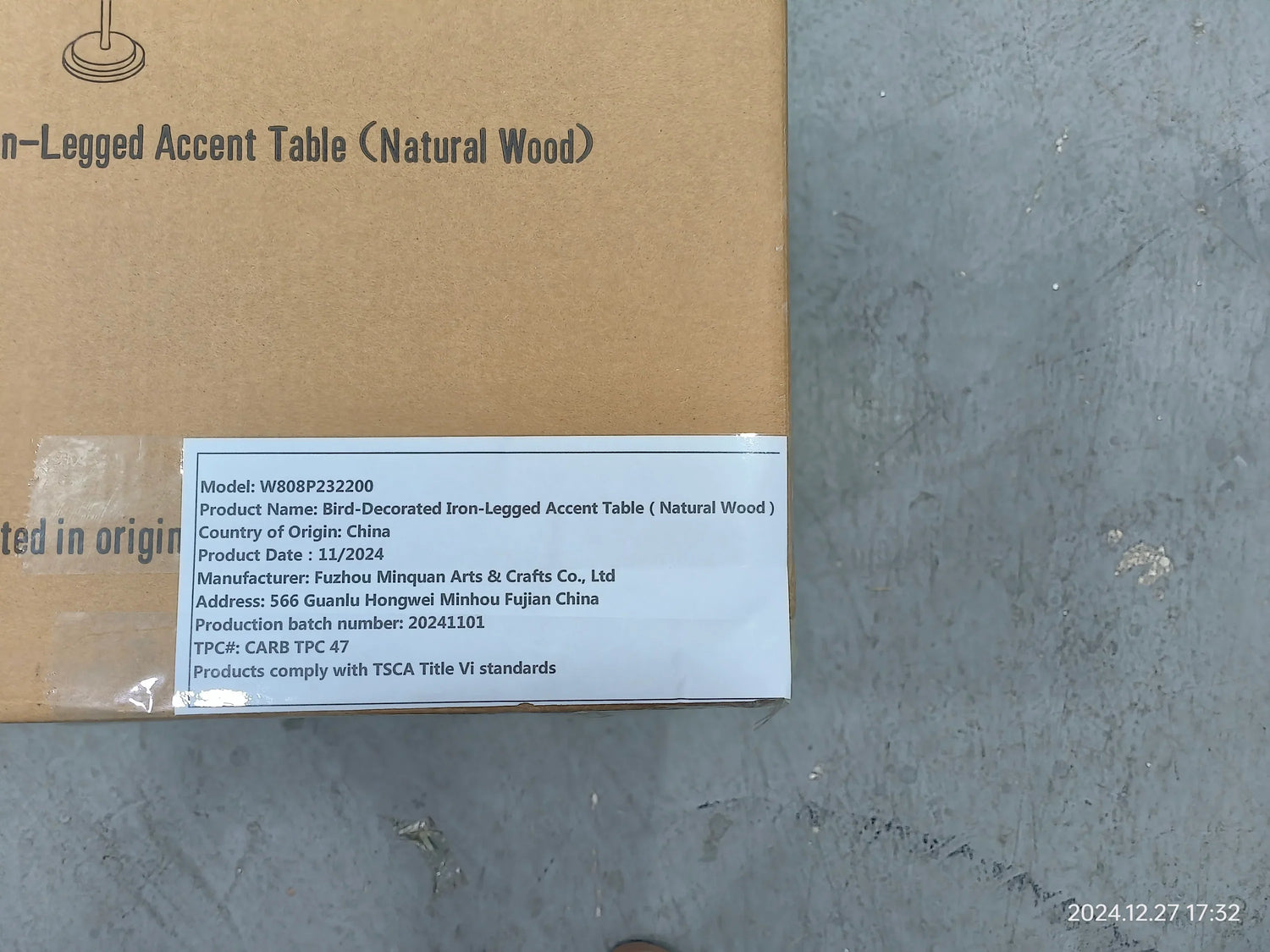 Round Side Table Metal Base With Wooden Top Natural - Furniture Home Direct