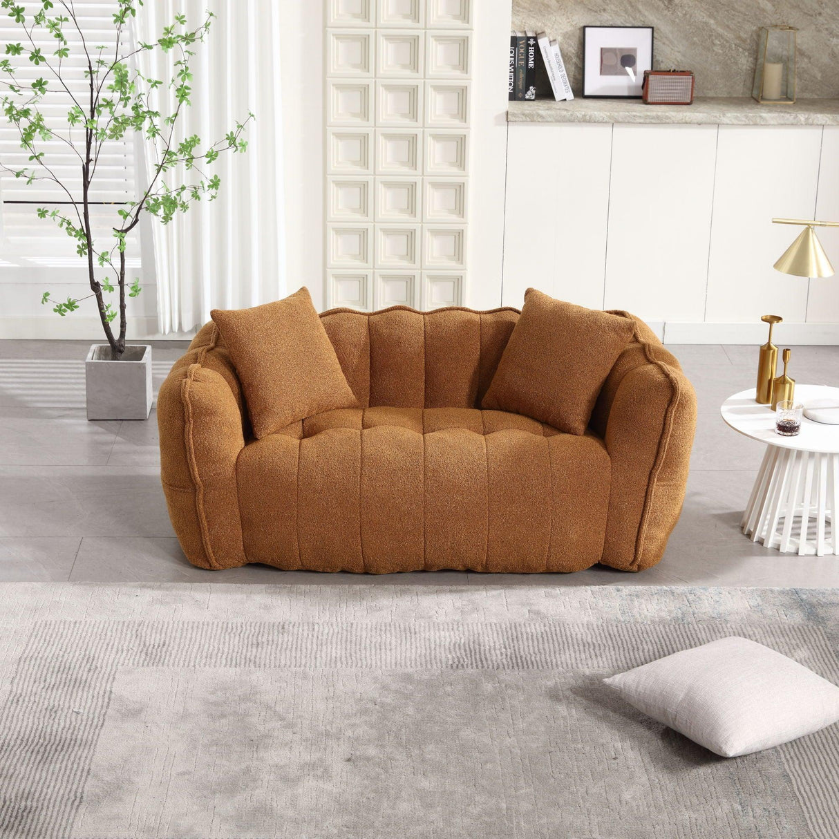 Cozy Beanbag Chair With High Resilience Foam Core For 2 - Furniture Home Direct