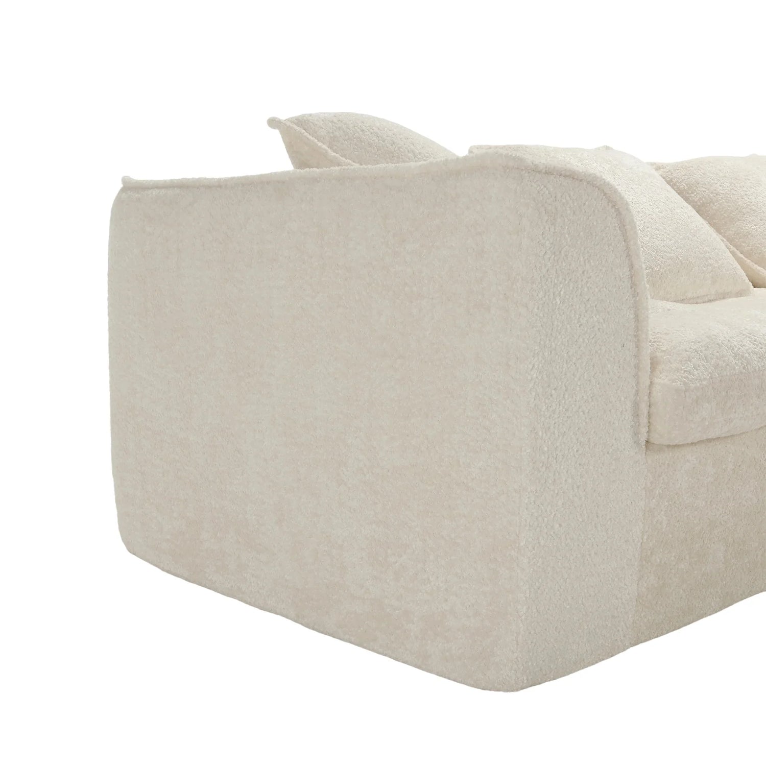 Sectional Sofa Chenille With Plush Soft Cushions Beige - Furniture Home Direct