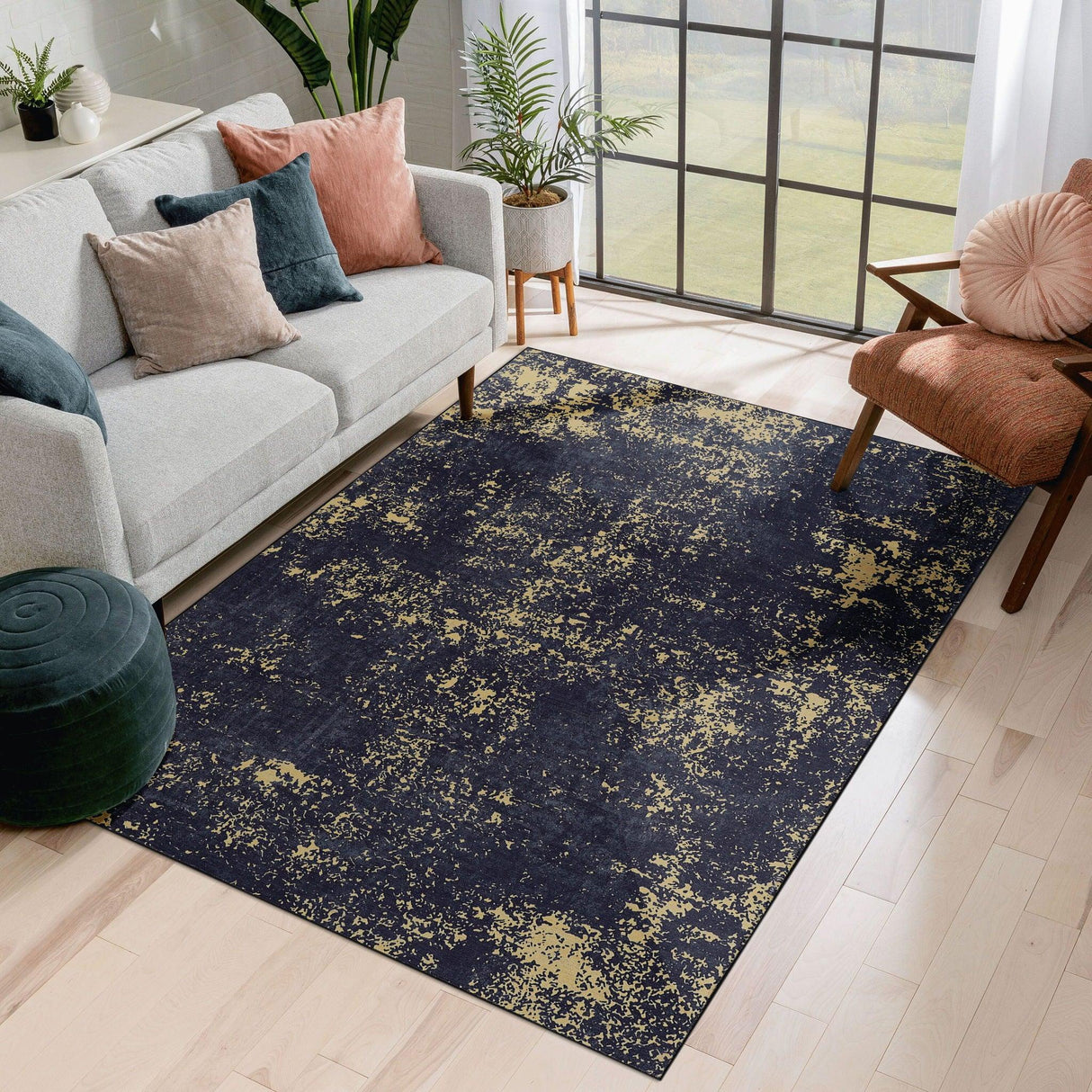 Maval - Abstract Washable Area Rug - Furniture Home Direct